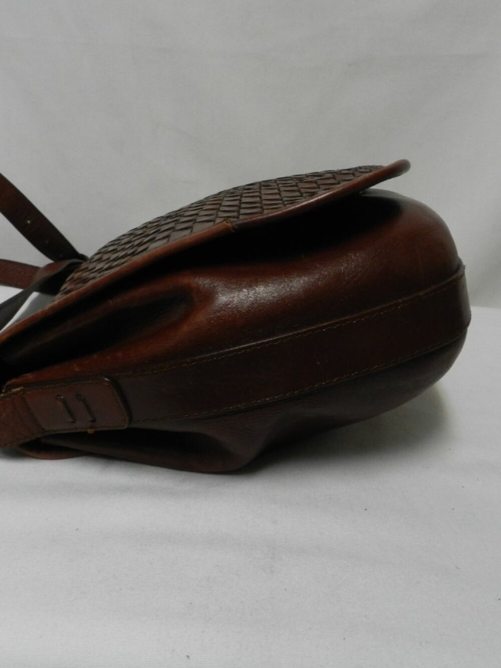 Fossil Vintage Woven Leather shoulder bag purse basket weave brown adjustable - Picture 9 of 15